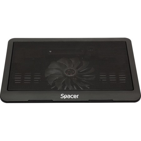 STAND LAPTOP SPACER SP-NC19 15.6", sita metal, fan 14cm, led albastru, negru SPACER - 1